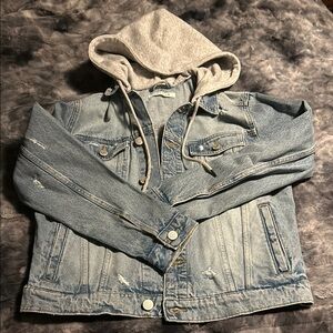 Pacsun Denim Jacket with Gray Hood